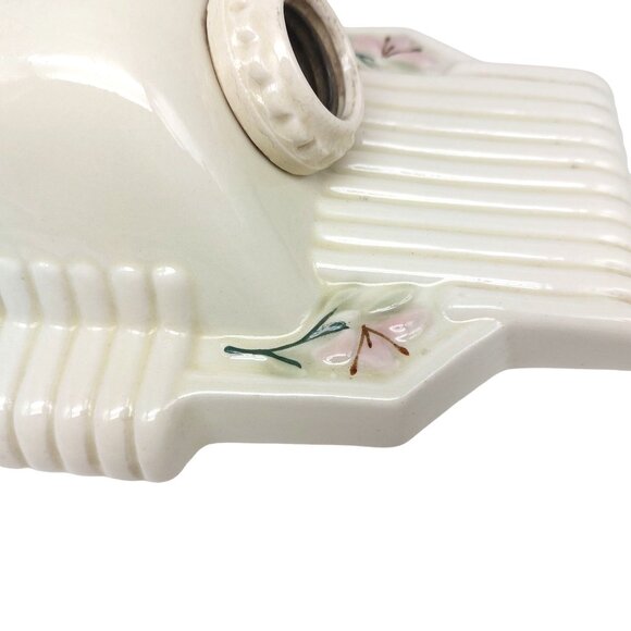 Antique Art Deco Victorian Porcelain Ceiling Light Fixture With Floral Design 15 - Picture 9 of 9